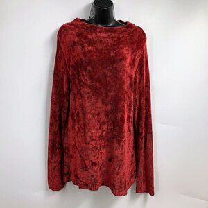 CP Shades Women's Ribbed Round Neck Velvet Long Sleeve Pullover Shirt Size M